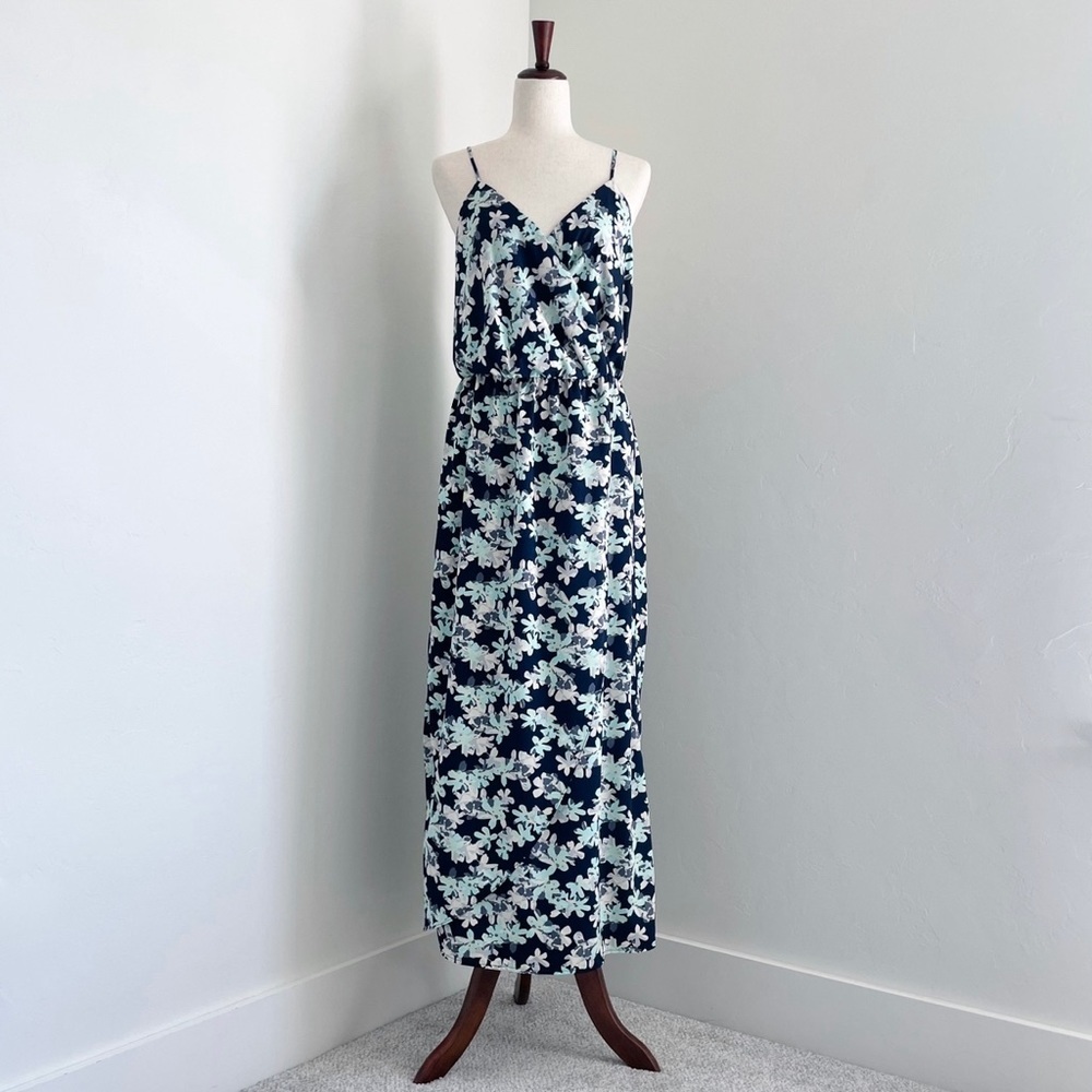 Banana Republic Factory Navy and White Floral Maxi Dress